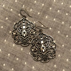 Silver Antiqued Drop Earrings